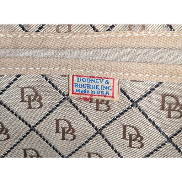 DOONEY & BOURKE Signature Canvas Tassel Tote Leather Trim Satchel Handbag Purse - Picture 11 of 14